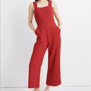 Madewell Texture & Thread Apron Bow Back Jumpsuit